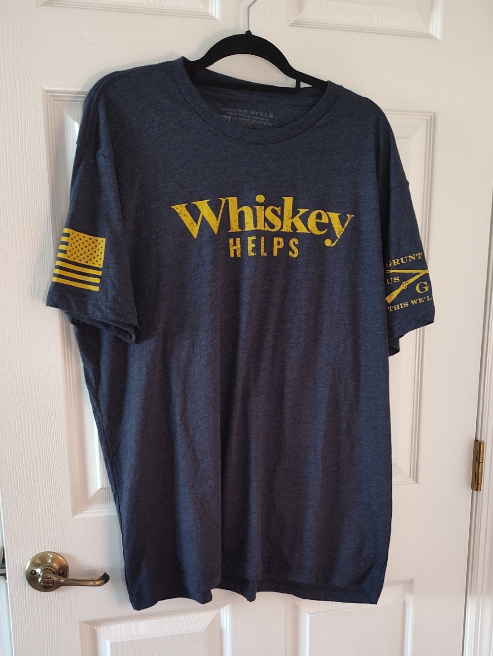 Grunt Style Navy Short-Sleeve 'Whiskey Helps' Graphic Tee